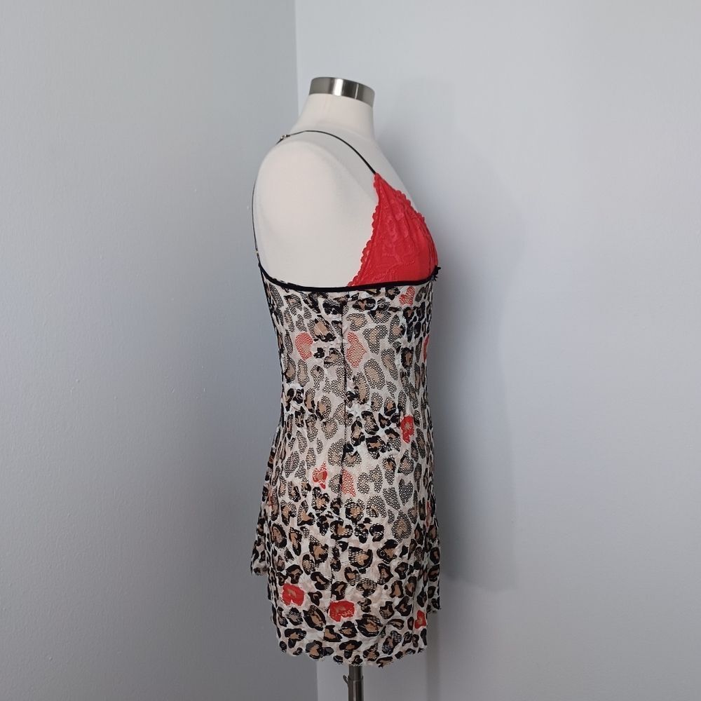 Victoria's Secret Very Sexy Y2K Red Lace Leopard Print Babydoll Chemise Small - Picture 4 of 11